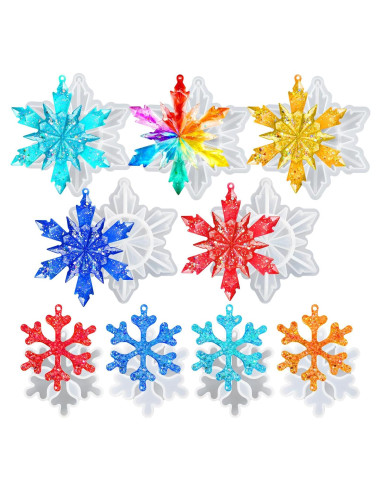 Set de 9 Moldes de Silicona Copo de Nieve ZQYSING