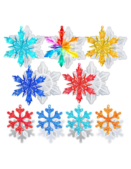 Set de 9 Moldes de Silicona Copo de Nieve ZQYSING