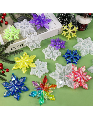 Set de 9 Moldes de Silicona Copo de Nieve ZQYSING