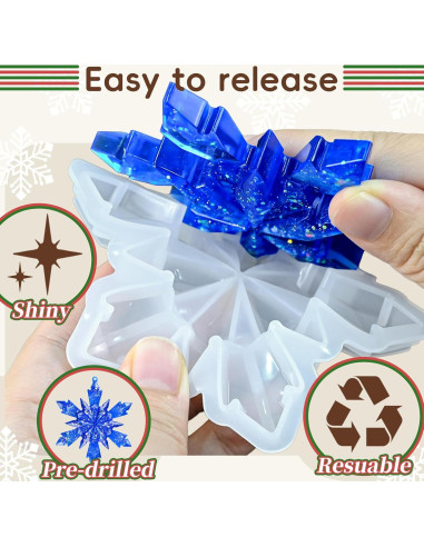 Set de 9 Moldes de Silicona Copo de Nieve ZQYSING