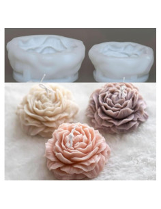Juego de Moldes de Velas de Peonía Giliger - 2 Piezas 9x9x3.8 cm