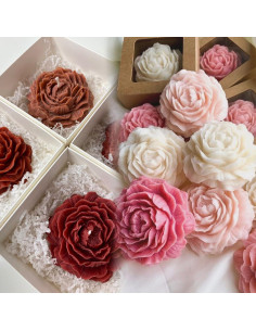 Juego de Moldes de Velas de Peonía Giliger - 2 Piezas 9x9x3.8 cm 2