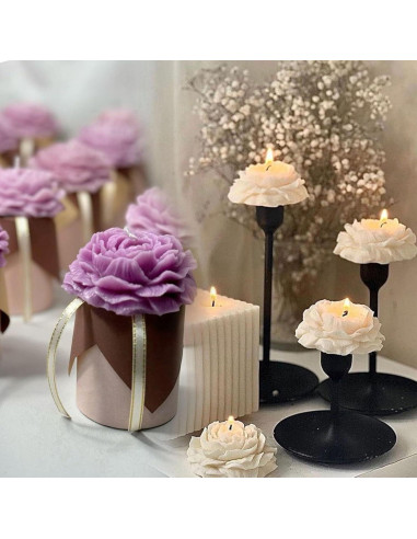 Juego de Moldes de Velas de Peonía Giliger - 2 Piezas 9x9x3.8 cm