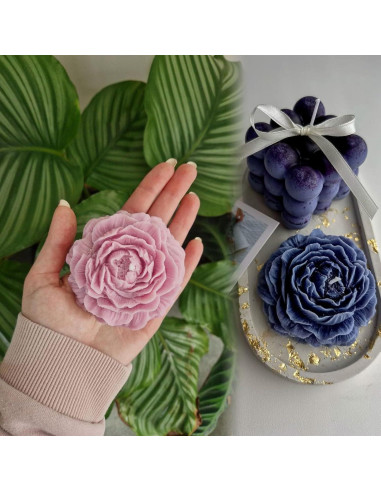 Juego de Moldes de Velas de Peonía Giliger - 2 Piezas 9x9x3.8 cm