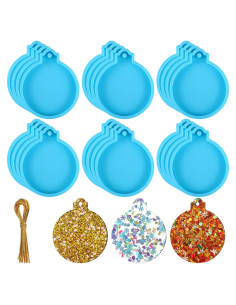 Moldes de Silicona para Resina Mifoci 24 Pcs Navidad Azul