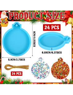 Moldes de Silicona para Resina Mifoci 24 Pcs Navidad Azul 2