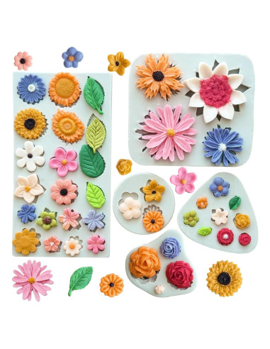 5 Moldes de Silicona para Chocolate Flores LLchunyun