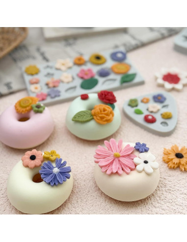 5 Moldes de Silicona para Chocolate Flores LLchunyun