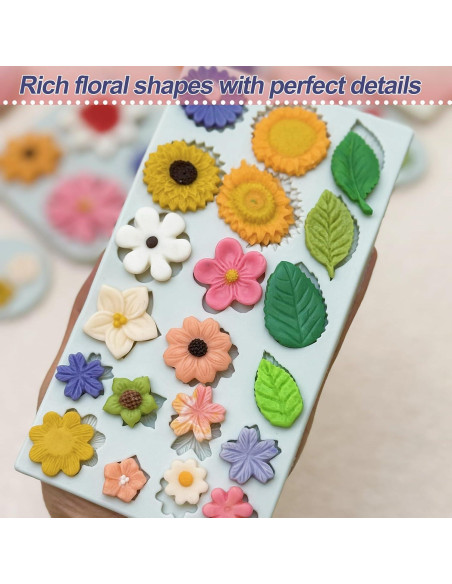 5 Moldes de Silicona para Chocolate Flores LLchunyun