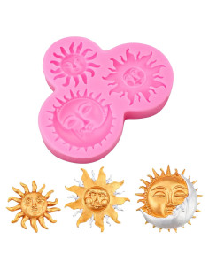 Molde de Silicona para Fondant Sol y Luna Heyiminy Rosa