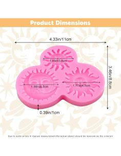 Molde de Silicona para Fondant Sol y Luna Heyiminy Rosa 2