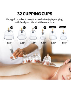 Kit de Ventosas Cupluw - 32 Copas para Masaje y Alivio 2