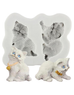 Molde de Silicona para Fondant de Gato QDMOLDS 1Pcs 6x7cm