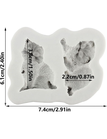 Molde de Silicona para Fondant de Gato QDMOLDS 1Pcs 6x7cm