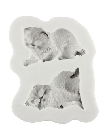 Molde de Silicona para Fondant de Gato QDMOLDS 1Pcs 6x7cm