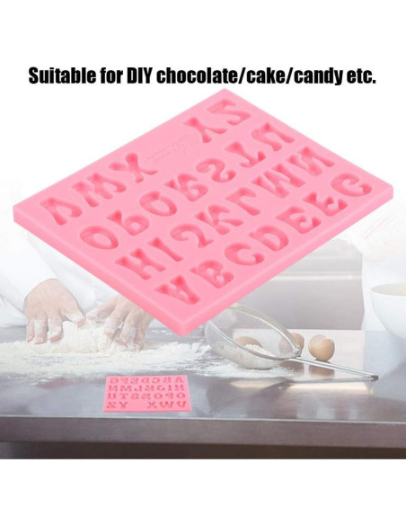 Molde de Silicona para Hornear Chocolate 3D Letras Hilitand