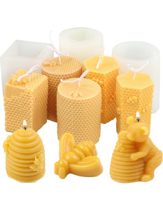 2 Piezas Molde de Vela 3D de Abeja Zohuyar - Silicona 2