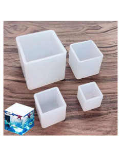 Moldes de Resina Cuadrados Luckkyme - 4 Tamaños Silicona