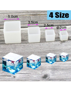 Moldes de Resina Cuadrados Luckkyme - 4 Tamaños Silicona 2