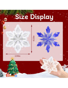Moldes de Resina de Copo de Nieve FEBSNOW - 7 Pcs 3D 2