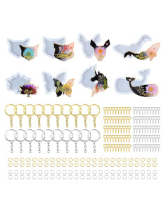 Conjunto de Moldes de Llaveros de Resina RESIN GO 228 Piezas