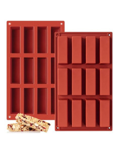 Moldes de Silicona CLUEWR para Barras de Granola - 12 Cavidades