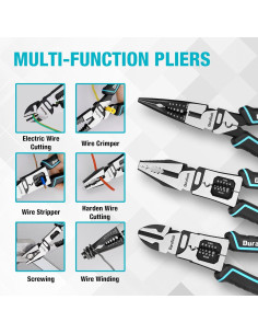 Juego de Alicates Multifuncionales DURATECH 3 Piezas 21.6 cm 2
