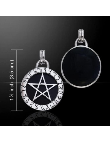 Colgante Invertido Pentáculo Rúnico Plata Esterlina 925