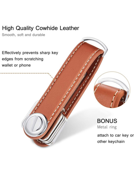 2 Juegos Organizador de Llaves de Cuero Chinco Compacto 16 Llaves