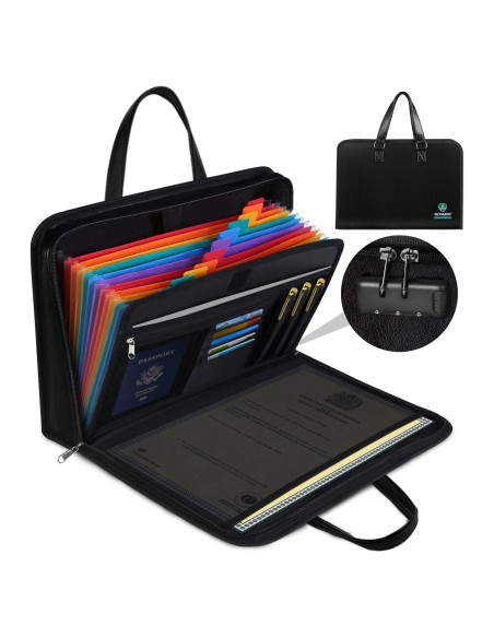 Organizador de Documentos a Prueba de Fuego QLYNUDO A4 13 Bolsillos