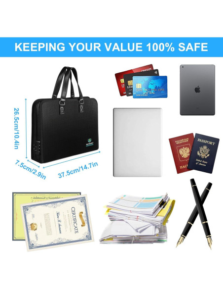 Organizador de Documentos a Prueba de Fuego QLYNUDO A4 13 Bolsillos