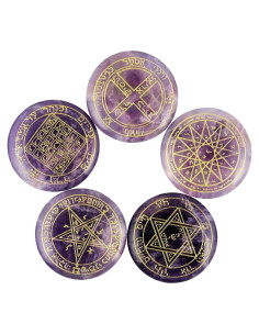 Juego de Runas de Cristal Sanador Rockcloud - 5 Pcs Amatista