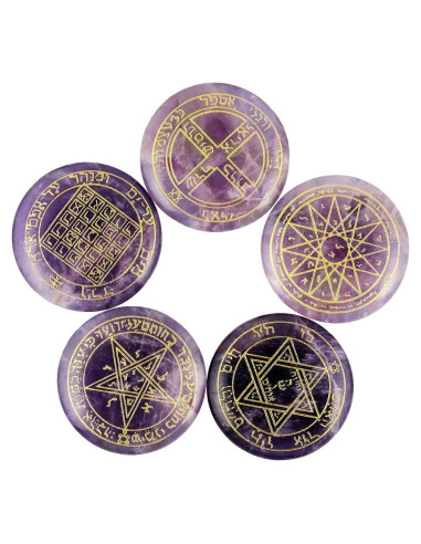 Juego de Runas de Cristal Sanador Rockcloud - 5 Pcs Amatista