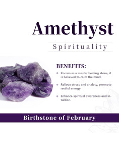 Juego de Runas de Cristal Sanador Rockcloud - 5 Pcs Amatista 2