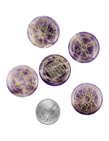 Juego de Runas de Cristal Sanador Rockcloud - 5 Pcs Amatista