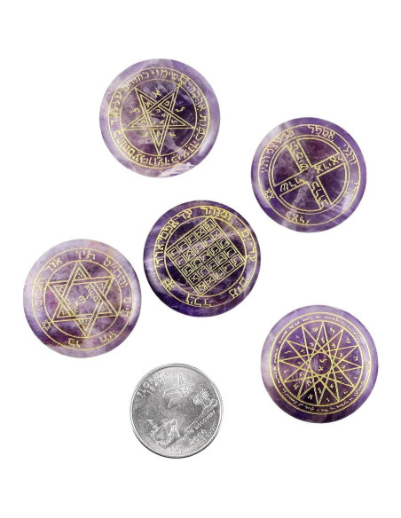 Juego de Runas de Cristal Sanador Rockcloud - 5 Pcs Amatista