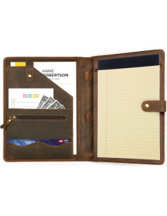 Portafolio de Cuero Village - Organizador A4 Carta Marrón 2
