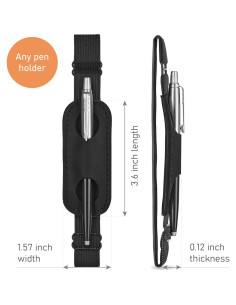 Soporte de Bolígrafo de Cuero MAKYN Ajustable Negro 7.1x12.2 cm 2