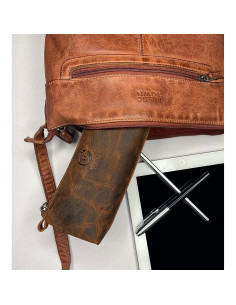 Estuche de Lápiz de Cuero Rustic Town - Retro 20.32x7.62cm 2