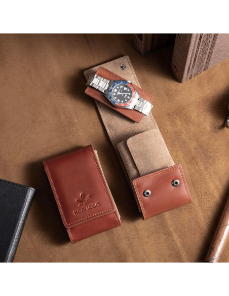 Funda de Reloj de Cuero KOSMCCO Marrón Portátil Vintage