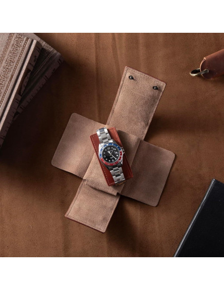 Funda de Reloj de Cuero KOSMCCO Marrón Portátil Vintage