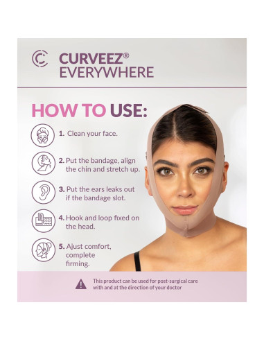 Faja Mentonera CURVEEZ Post Cirugía Facial Compresión