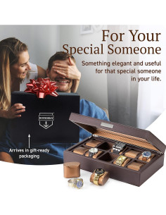 Caja de Reloj HOUNDSBAY Mariner para Hombres 10 Slots 60mm 2