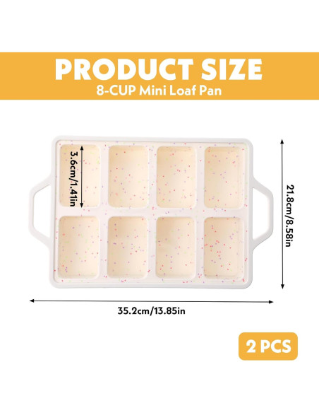 Molde de Silicona Antiadherente Meyeyaia 2 Pcs 8 Cavidades