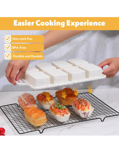 Molde de Silicona Antiadherente Meyeyaia 2 Pcs 8 Cavidades