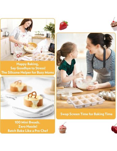 Molde de Silicona Antiadherente Meyeyaia 2 Pcs 8 Cavidades