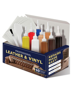 Kit de Reparación de Cuero y Vinilo Stock Your Home - 10 Tubos