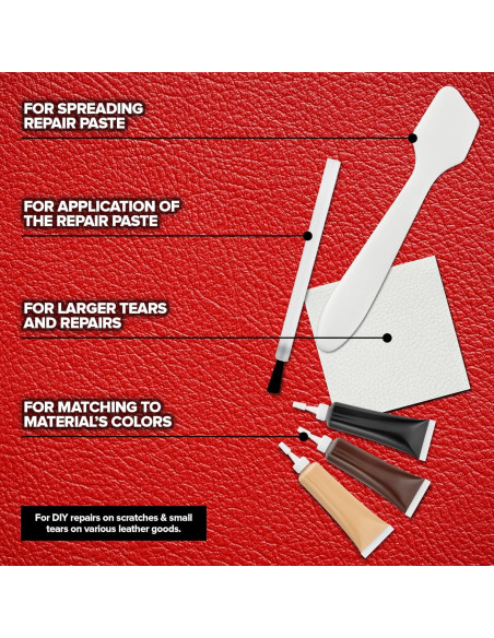 Kit de Reparación de Cuero y Vinilo Stock Your Home - 10 Tubos