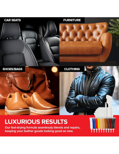 Kit de Reparación de Cuero y Vinilo Stock Your Home - 10 Tubos