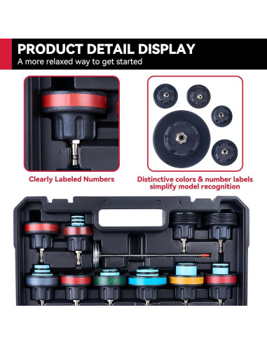 Kit de Prueba de Presión de Radiador KOOPOOL 30 Piezas